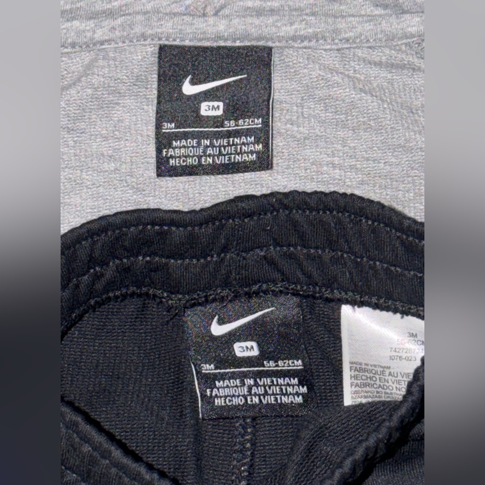Nike Kids Gray Hoodie and Black Joggers Set - Picture 3 of 5